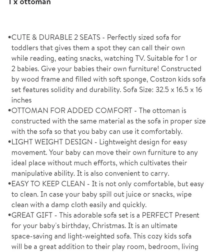 Sofá y otomana para niños Foto 3 de 4