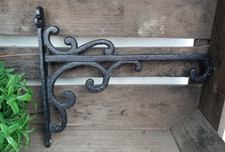 ❤️Schöner schwarzer XL Wandhaken   Blumenampel Laterne   Antiklook Gusseisen ❤️