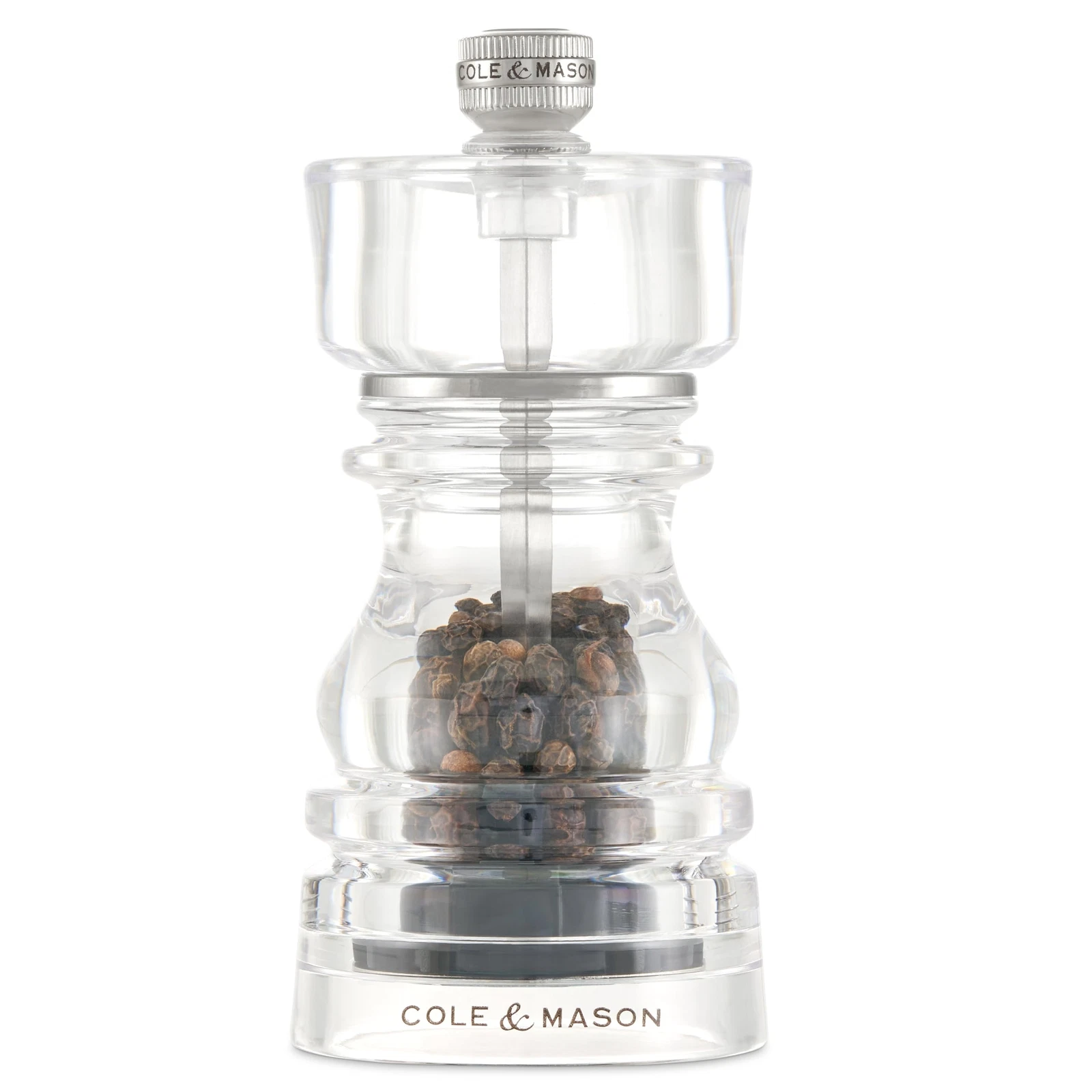 Cole & Mason London Pepper Mill, Adjustable Grinder, 130mm Acrylic Precision+