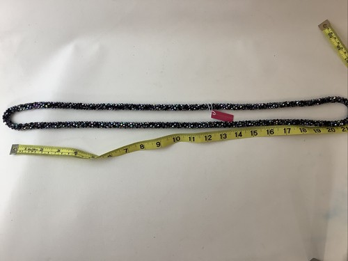 Christian Siriano Iridescent Black Bead Rope Necklace long length/double up glam - Picture 5 of 5