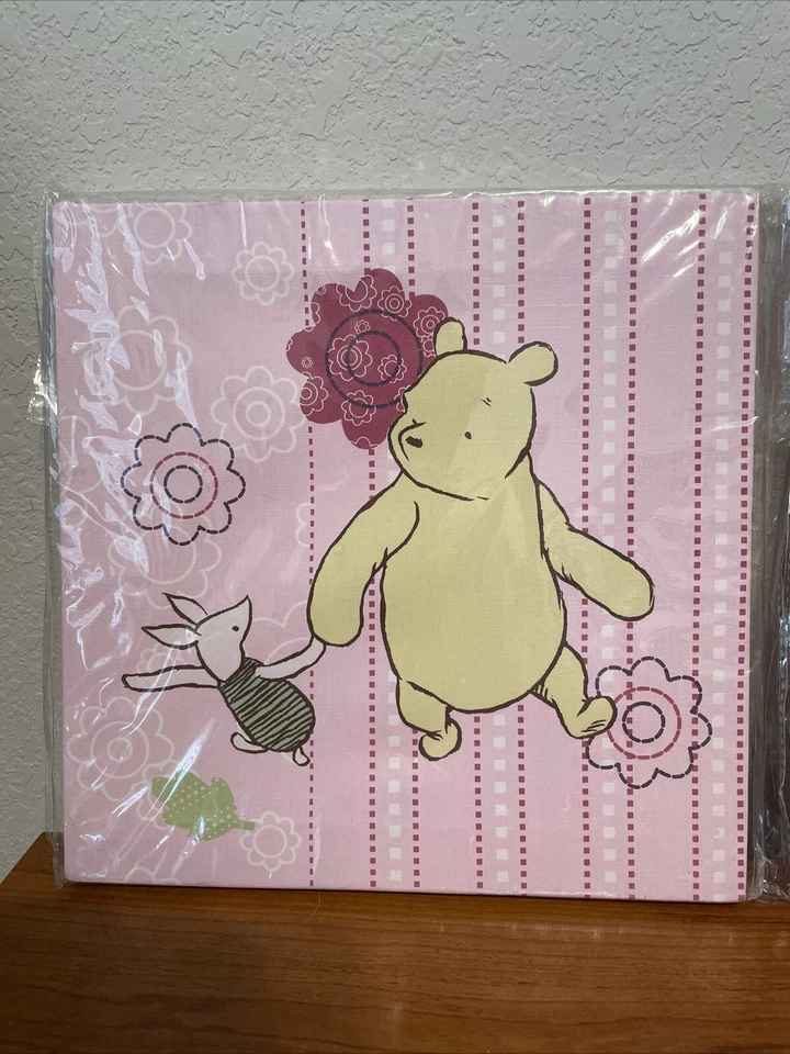 Cuadros de arte en lienzo Winnie The Pooh de dos piezas decorativos para habitación de bebé niño pared Foto 3 de 4