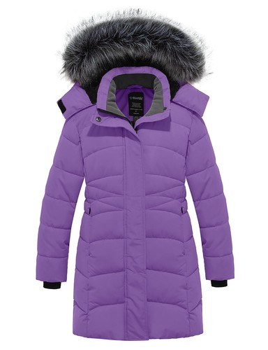 Wantdo Girl's Long Winter Coat Parka Water Resistant Warm Puffer Jacket - Picture 36 of 47