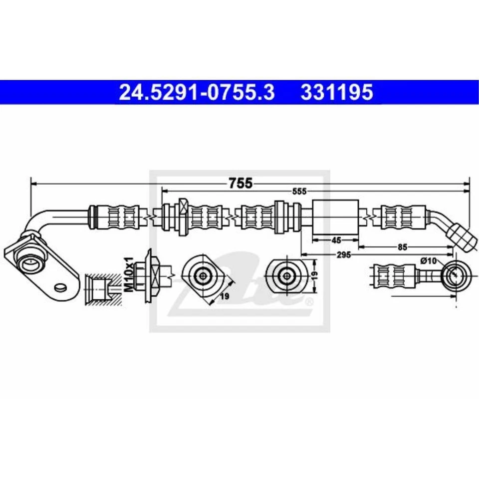 Ate Tuyau De Frein Ligne De Frein Avant Droite Pour Suzuki Grand Vitara II - Photo 1/1