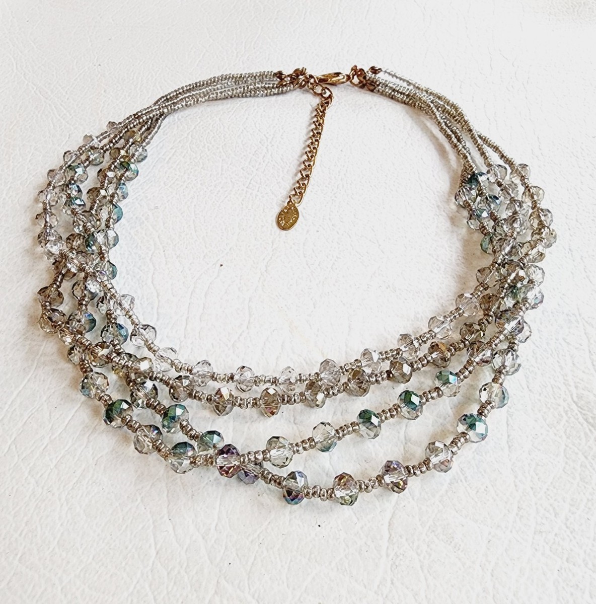 Ali Khan New York Signed Crystal Multi String Cluster Beaded