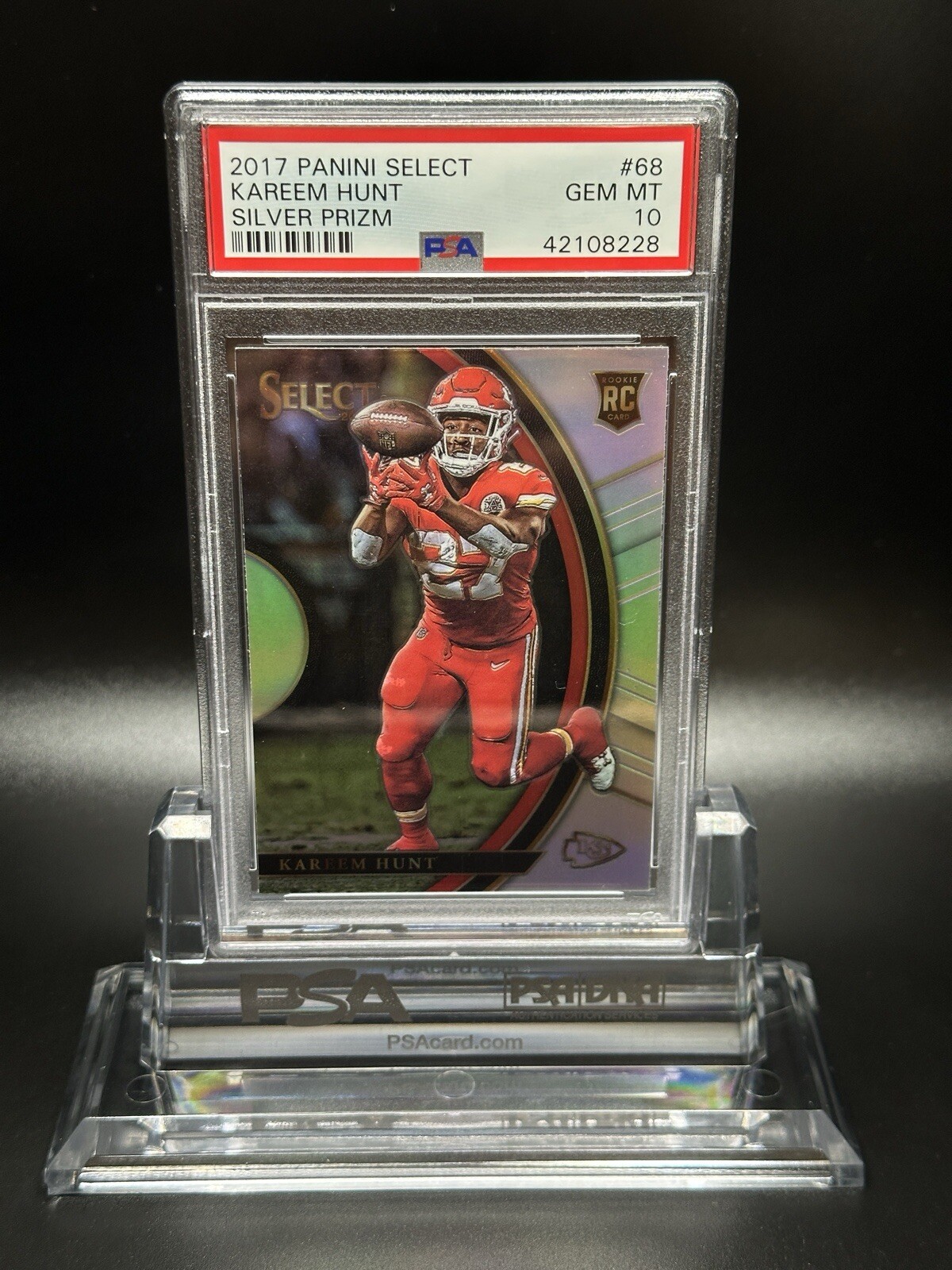 2017 KAREEM HUNT Panini Select SILVER PRIZM PSA 10 Rookie RC #68