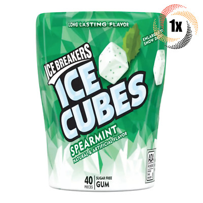 1x Bottle Ice Breakers Spearmint Flavor Ice Cubes | 40 Pieces Per Bottle