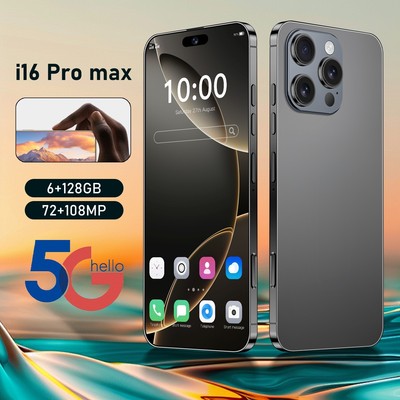 i16 Pro Max Smartphone 6.8'' Android 14 Unlocked 6+128GB 7800mAh 8-Core 2025 New