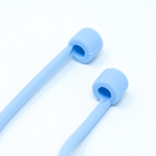 System-S 2x Silicone Ruban Conservateur Support pour AirPods En Bleu Clair - Photo 2 sur 4