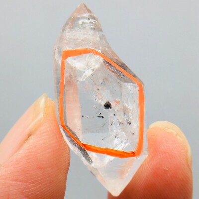 TOP Natural Herkimer diamond crystal  moving water quicksand  drop enhydro 5.6G