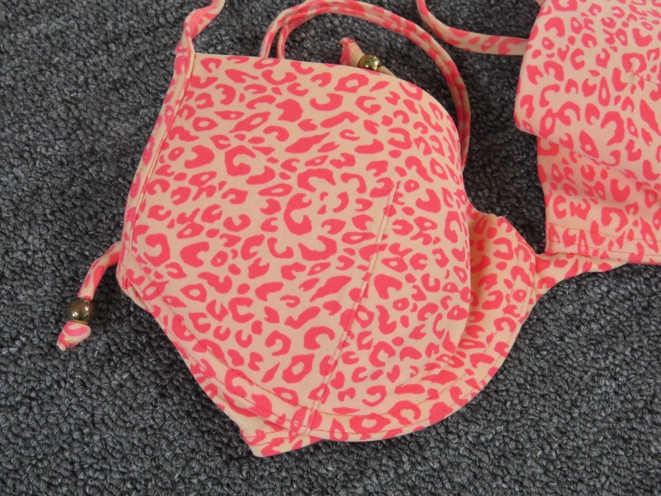 Top de bikini H&M para mujer 34B rosa coral acolchado con aros Foto 2 de 4