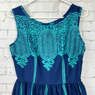 up by ultra pink dress UP By Ultra Pink Dress Womens Small S Boho Western Sleeveless Mini Cobalt  Blue