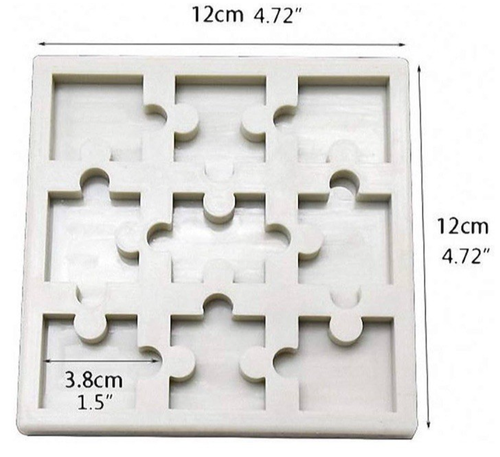 Puzzle Pieces Silicone Chocolate Fondant Candy Gumpaste Epoxy Crayon Mold - Picture 6 of 6