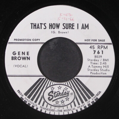 GENE BROWN: one for all - all for one STARDAY 7'' Single 45 RPM