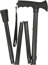 Black Adjustable Comfort Grip Folding Walking Cane