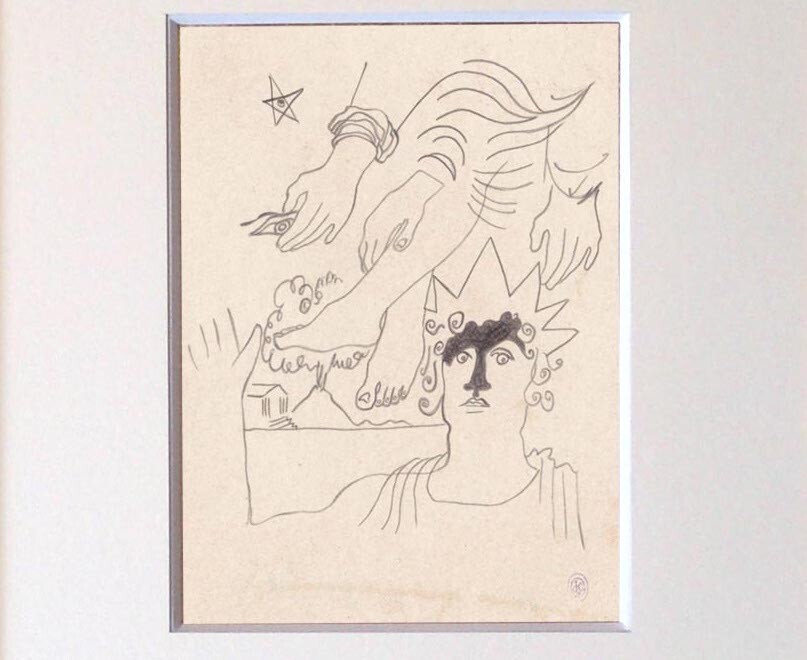 Jean Cocteau Drawing Male French Sketch Liberty Statue New York | eBay