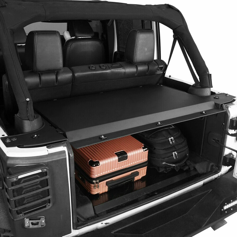 Gabinete de cubierta de seguridad de almacenamiento bloqueable para Jeep Wrangler JK 2015-2018 negro Foto 3 de 4