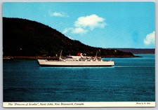 Postcard Princess of Acadia Ship Saint John, New Brunswick Canada 6"X4" CN8