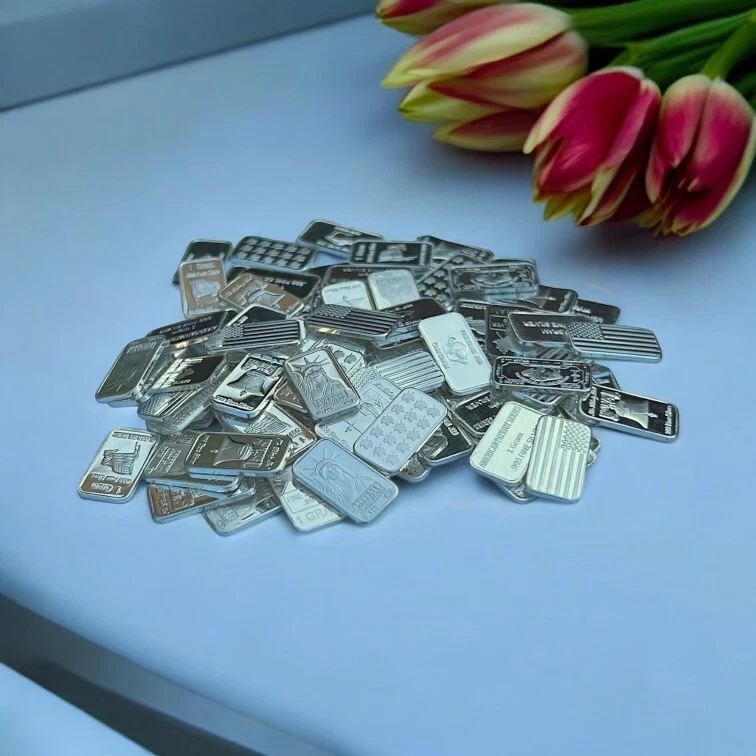 Lote de 60 barras de plata fina PURA .999 lingotes Estate diseños increíbles Foto 3 de 3