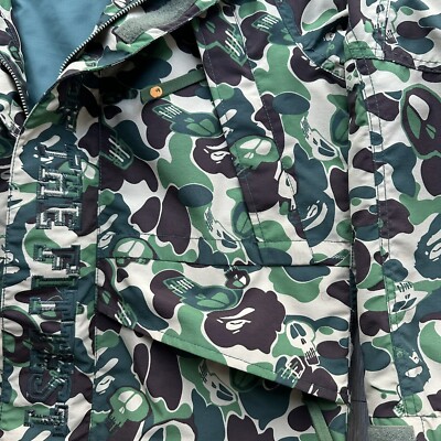 RARE Bape x Stussy Green Camo snowboard jacket Size S | eBay
