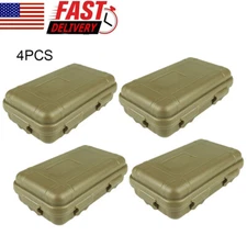 4pcs Brown Plastic Sealed Storage Box Waterproof Case Dust-proof Dry Outdoor