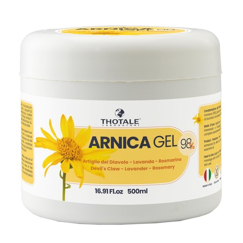 Arnica Gel Extra Forte 98% per Cavalli Uso Umano, Azione Intensiva, 500 Ml, Made - Foto 2 di 8