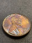 1947-D Lincoln Wheat Cent Multi Color Toning BU GEM MINT STATE Coin LCC52