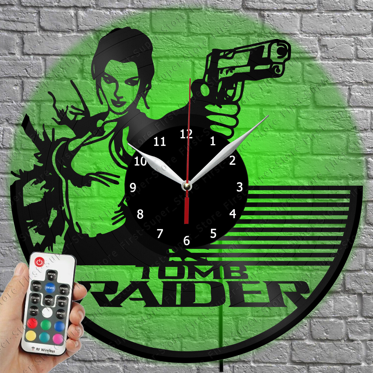 LED Tomb Raider Vinyl Record Wall Clock with LED Light 1379