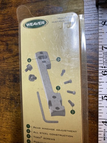 Weaver Grand Slam Dovetail Steel Rifle Sight Base-Gloss-48958-Marlin 1894 - Picture 4 of 5