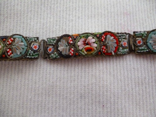 pulsera antigua Millefiori joyería mosaico de vidrio - Imagen 3 de 9