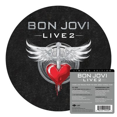 BON JOVI LIVE 2 Vinyl 10'' Picture Disc Record Store Day Black Friday