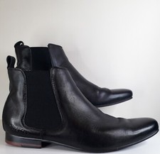 Firetrap Leather Chelsea Boots Uk Size 7 Black Comfortable Slip On 