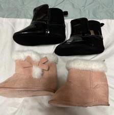 6-12 Months Baby Girls Boots, 2 Pairs, Great Condition