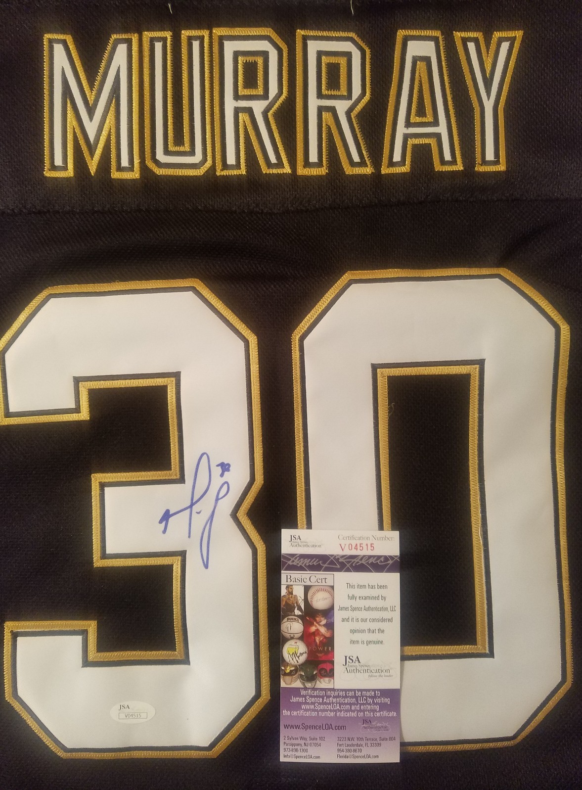 Matt Murray (Penguins) Signed Jersey Size XL in person. JSA CERTIFIED 