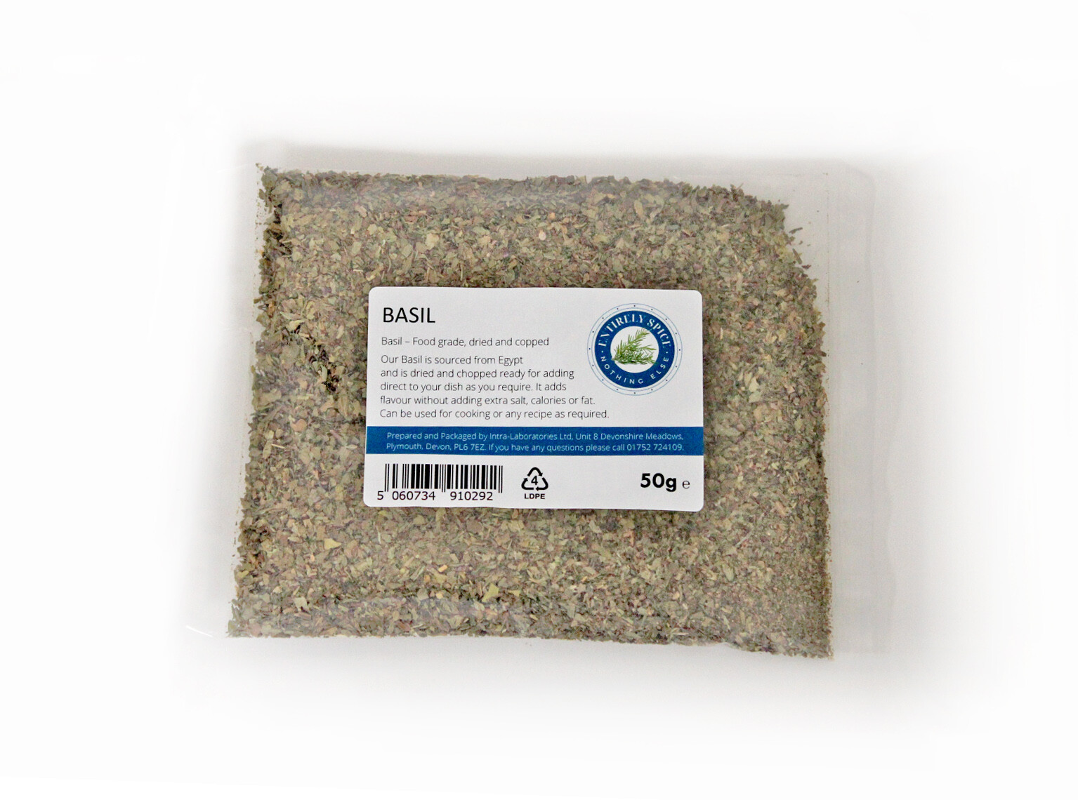 Chopped Dried Basil 50g - Selected for the Best Quality - Premium Food Grade