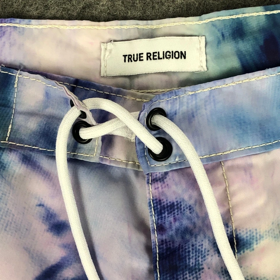 Pantalones Cortos de Natación True Religion Para Hombres 36 Tie Dye Cordón Cremallera Playa Foto 3 de 4