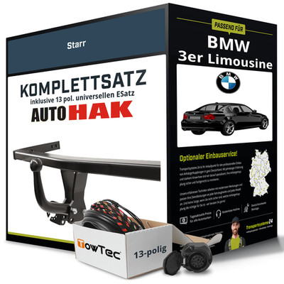 Für BMW 3er Limousine Typ E90 Anhängerkupplung starr +eSatz 13pol uni. 05- NEU