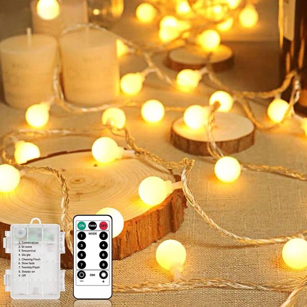 Led Lichterkette AußEn 10,5M 100 Leds Wasserdicht Mit Fernbedienung Warmweiß-image