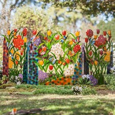 ﹣Garden Fence Border Iron Flower Decor Garden Fencing Panel For Dog Yard Patio