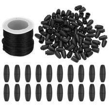 30 Set 24mm Breakaway Clasps with 10m Nylon Lanyard String Cords, Black