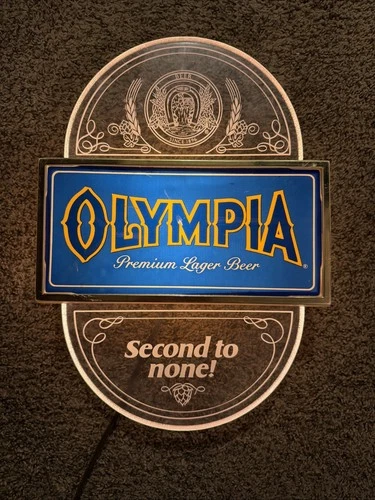 Vintage Olympia Premium Lager Beer Lighted Sign 17" X 11.5" Tested