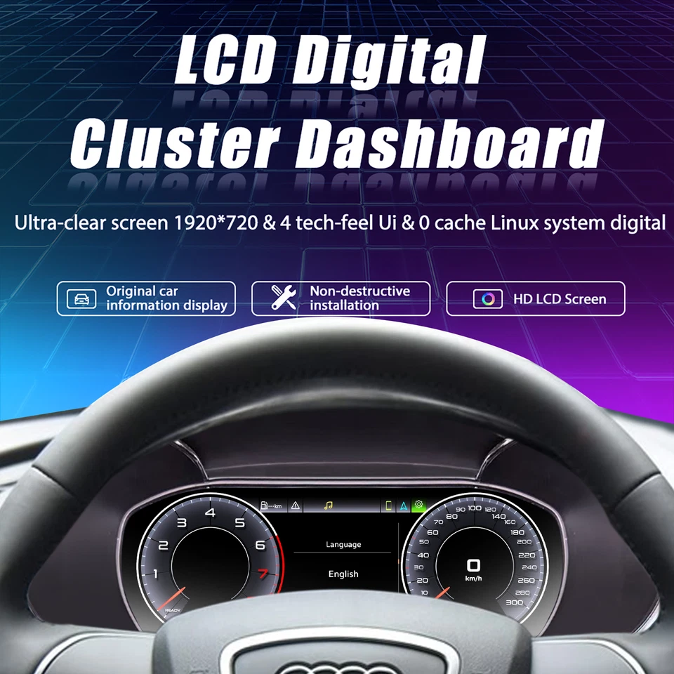 Digital Instrument Dash Panel Gauge Cluster For Audi A3 8P 2008-2013 Speedometer Foto 4 de 4