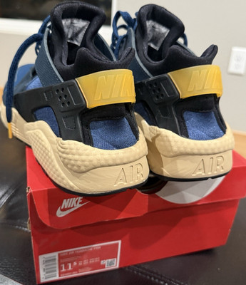 Nike Air Huarache PRM Black University Gold Armory Navy DZ4852-001 Men's