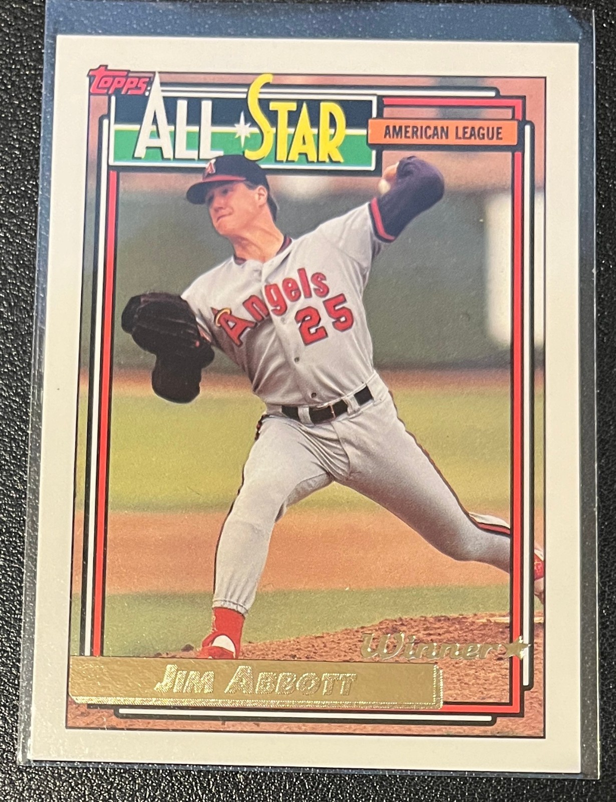 1992 Topps GOLD Winner All Star #406 JIM ABBOTT California Angels A2