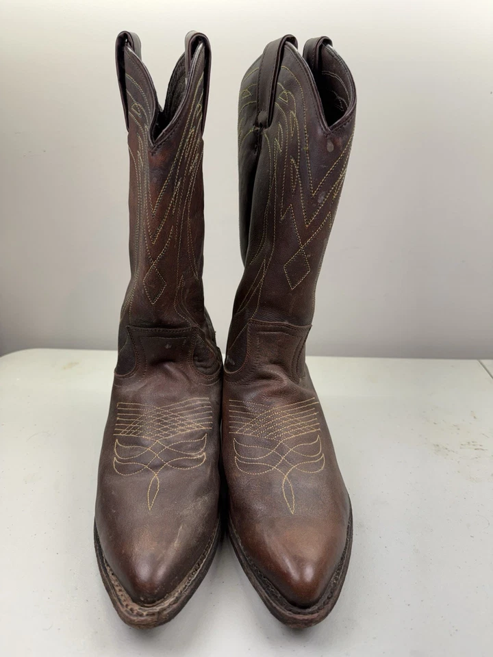 FRYE 77689 BILLY Stitch Pull On Brown Leather Cowboy Boots WOMENS 10B Rodeo - Image 3 of 4
