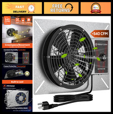 Crawl Space Ventilation Fan 540CFM with Humidistat Thermostat - 8.7" Attic B