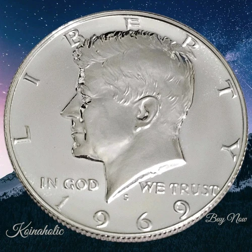 1969 S Proof Kennedy Half Dollar 50c from Proof Set, 40% Silver From Storage