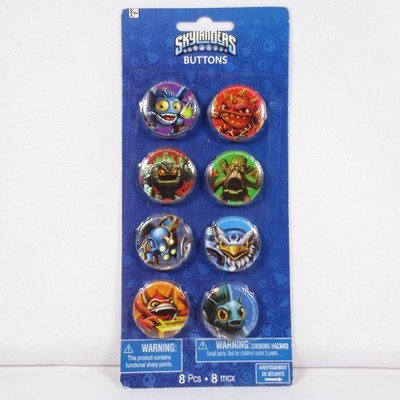Skylanders Pin/Buttons 8 Characters 2013 Activision