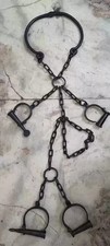 Handcuffs With 2 Key Antique Handcrafted Rare For Neck Leg  Hand Iron Shackles