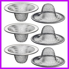 6 Pack - 2.125" Top / 1" Basket- Mesh Sink Drain Strainer Hair Catcher for Ba...