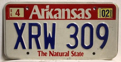 Arkansas Nummernschild USA Auto Kennzeichen Schild US Car License Plate XRW 309